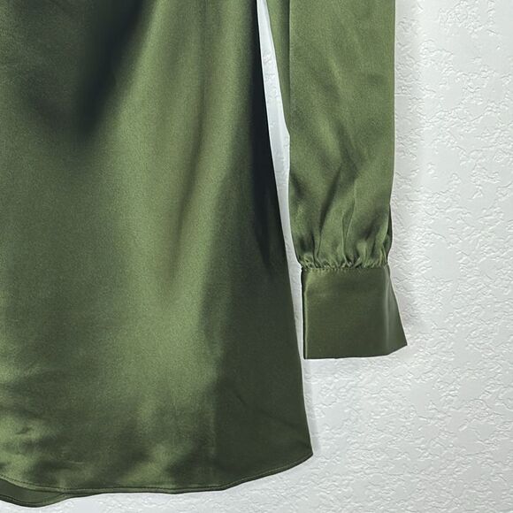 NWT Cami NYC Juanita Silk One-Shoulder Minidress Rosemary Green Medium - Picture 5 of 16